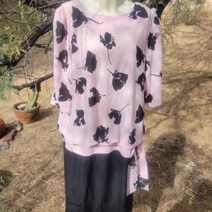 80s Party Dress Pink & Black Vintage